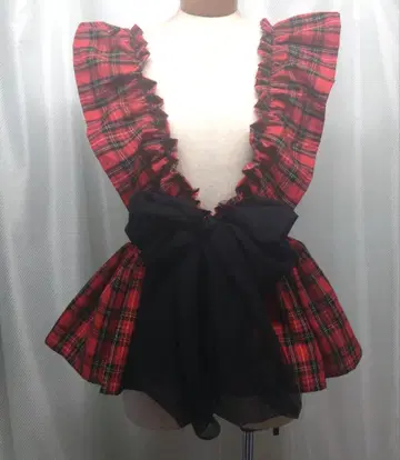 타탄 체크 프릴 튜닉 베스트