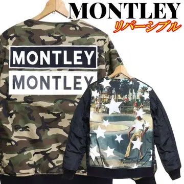 MONTLEY 모레이 카모플라쥬 리버서블 MA-1 패딩 자켓 M 사이즈