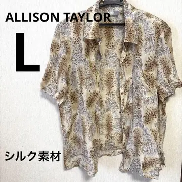 ALLISON TAYLOR [ L ] 실크 100% 반팔 셔츠