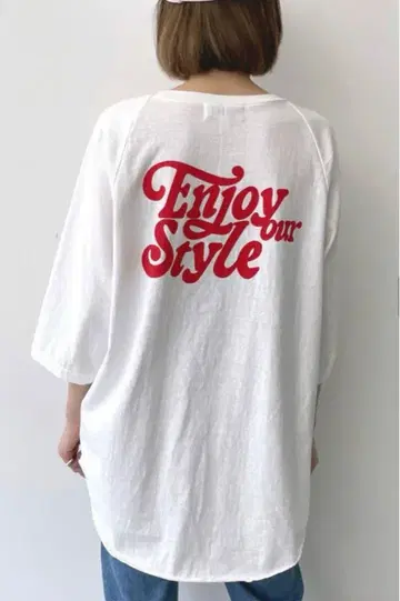 택 포함 새상품 라빠르망 아메리카나 Print Raglan T-sh