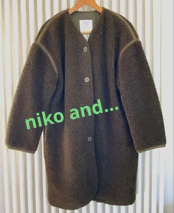 niko and - 니코앤드 모코모코 보아 코트 카키색 3