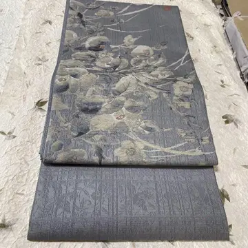 동백꽃 무늬 그레이지 후쿠로 오비 202509019