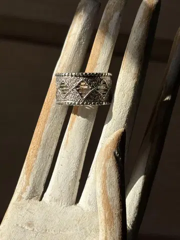 세일 히라바야시 마키코 몽오리 레이스 반지 화이트 실버