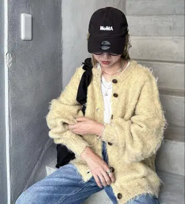 feepur 울 혼방 기모 오버 사이즈 가디건