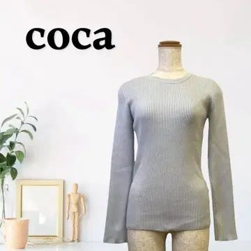 zG300 [ F ] coca 니트 긴팔 크루넥 리브 니트