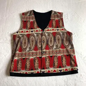 [ 베스트 페이즐리 무늬 빨간색 리버서블 블랙 심플 멋짐 새상품급 ]