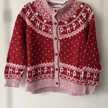 PINK HOUSE 빨간색 니트 가디건 빈티지 레어