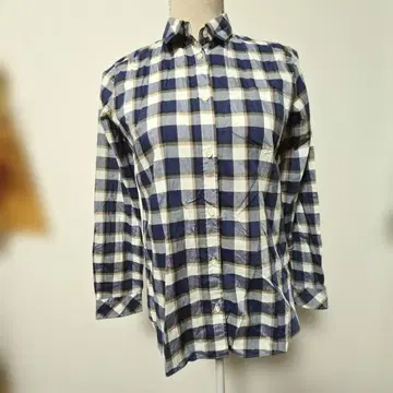 새상품급 언타이틀 체크 셔츠 블루 계열 M 광택감 있음 월드