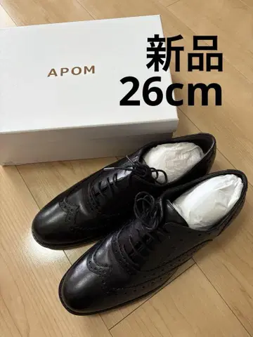 [ 새상품 ] APOM 아포무 26cm 42 블랙 레이스업 가죽 신발