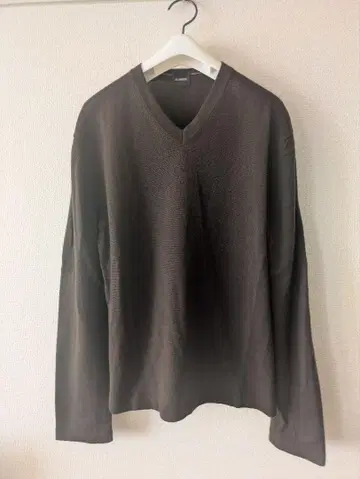 JIL SANDER 다크 브라운 V넥 긴팔 니트