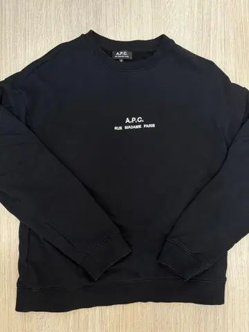 A.P.C. 블랙 맨투맨 M 사이즈