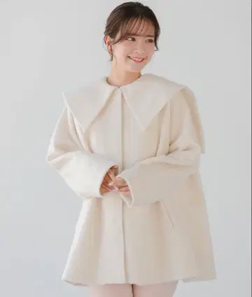빅 칼라 울 라이크 샤기 코트