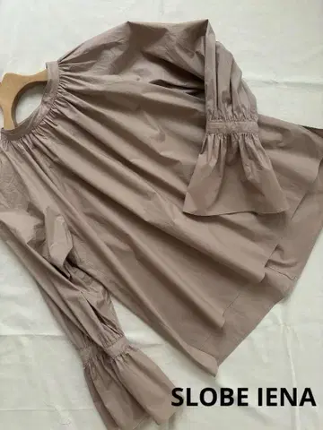 SLOBE IENA 가을 컬러 플레어 슬리브 개더 블라우스