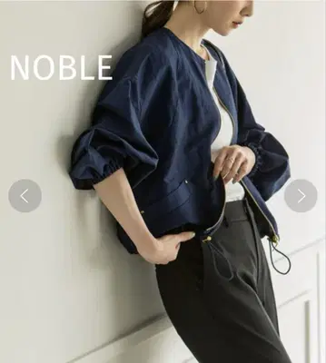 [ NOBLE ] 린넨 바지 와셔 크루넥 블루종