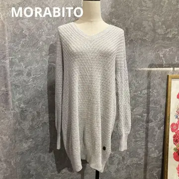 MORABITO 스팽글 라메 믹스 니트 롱 니트 스웨터
