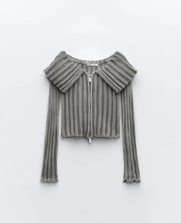 ZARA 자라 리브 애시드 워시 니트탑