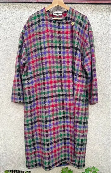 SONIA RYKIEL 소니아 리키엘 울 코트 체크 패턴 프랑스제