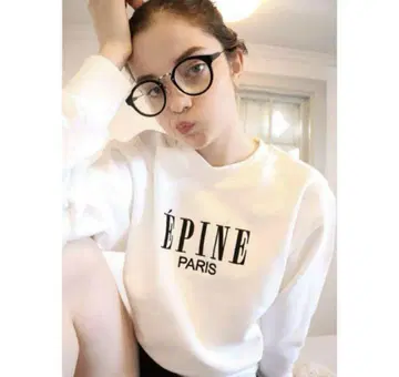 epine 에피누 embroidery sweat white x black