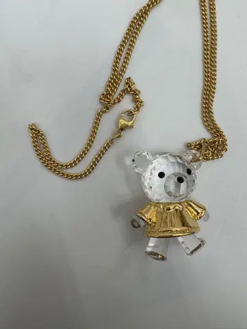 새상품급 스와로브스키 곰 목걸이 크리스탈 베어