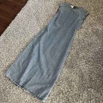 ZARA 슬리브리스 데님 롱 원피스