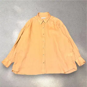 Spick & Span 린넨 셔츠 베이지 골드 버튼