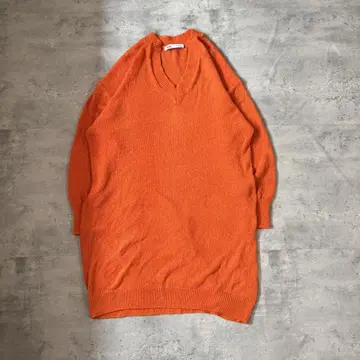 자라 니트 원피스 오렌지 니트