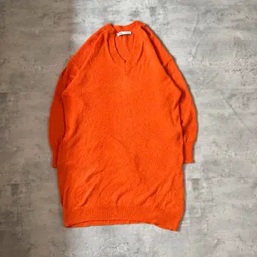 자라 니트 원피스 오렌지 니트