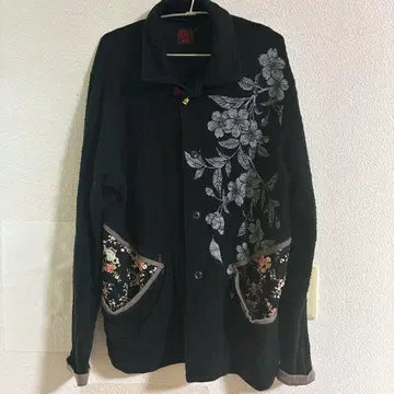 도둑 일기 블랙 베이스 일본풍 패턴 가디건 M