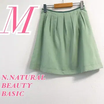 N.NATURAL BEAUTY BASIC 플레어 스커트 M 라이트 그린
