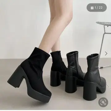 Shoes in Closet 숏부츠 경량 통굽 청키힐 블랙