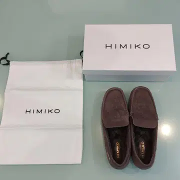 히미코 복슬복슬 모카신 슈즈 브라운 24.5cm 미사용 새상품 박스 포함