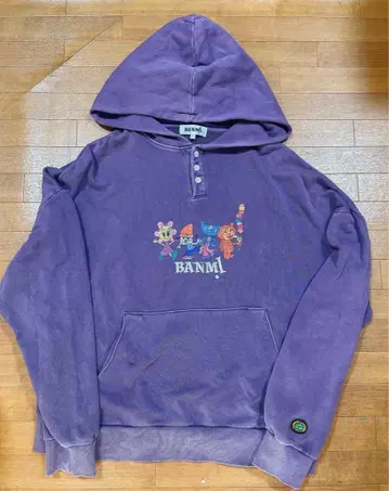 새상품급 BANMI 파라파라 래퍼 후드티 보라색 퍼플 L 사이즈 완판템