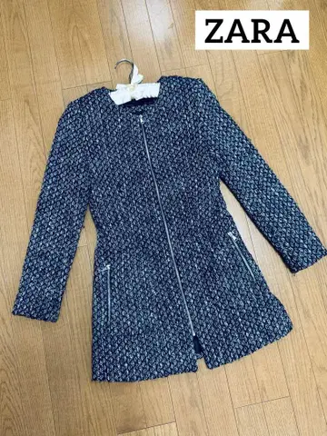 [ ZARA ] 자라 트위드 노카라 코트