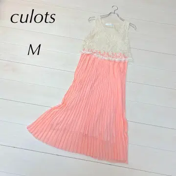 culots 슬리브리스 원피스 ( M ) 꽃무늬 레이스 플리츠 스커트