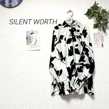 10241 SILENT WORTH 긴팔 꽃무늬 블라우스 올 패턴 루즈핏