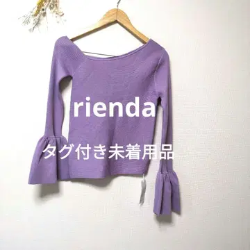 rienda 리엔다 플레어 슬리브 비대칭 니트 상의