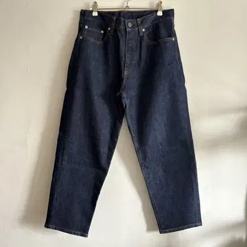 다크 블루 스트레이트 데님 하이웨스트