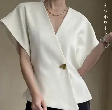 AMERY 노카라 자켓 베스트 골드 버튼 미사용품