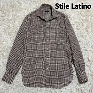 컨디션 최상 최근 모델 스틸레 라티노 린넨 셔츠 글렌체크 37