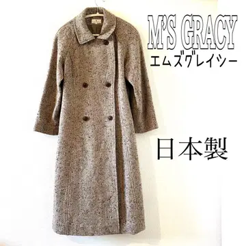 엠즈 그레이시 M'S GRACY 트위드 체스터 코트 롱 일본제
