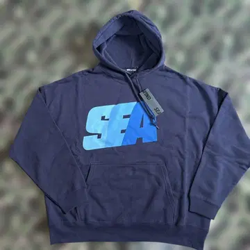 WIND AND SEA 후디드 SEA 로고 네이비 후드티