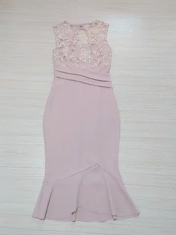 LIPSY LONDON 베이지 핑크 머메이드 원피스