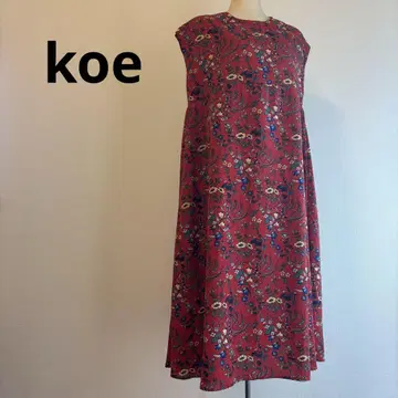 koe 꽃무늬 반팔 롱 원피스 빨간색