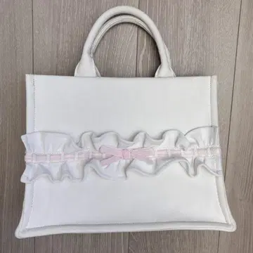 JILTU petit frill tote bag white pink