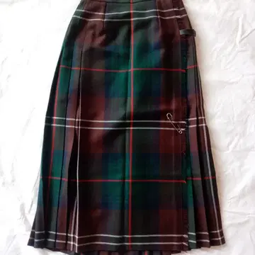 GLEN NEVIS 타탄 체크 플리츠 스커트 M