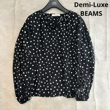 Demi-Luxe BEAMS 볼륨 슬리브 블라우스 도트 긴팔