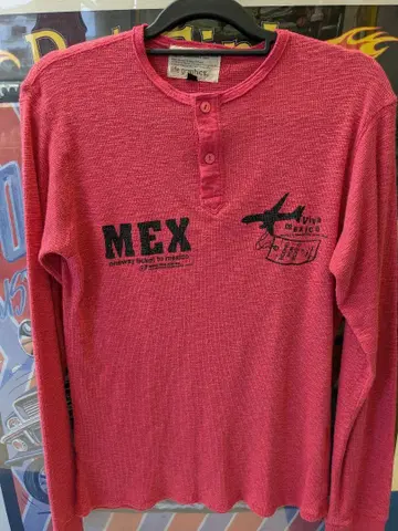 핑크 헨리넥 긴팔 티셔츠 life graphics