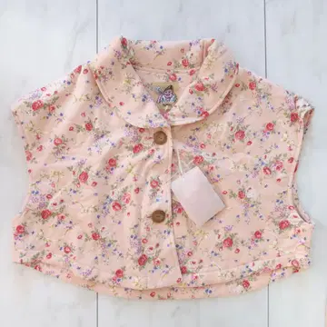 미사용 새상품 카모이 요코 TUNIC 튜닉 베스트 꽃무늬 룸웨어