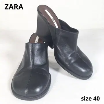 힐 높이 약 10cm 자라 통굽 샌들 블랙 size 40