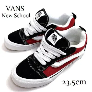 새상품 VANS 뉴스쿨 스웨이드 US 기획 블랙/레드 23.5cm